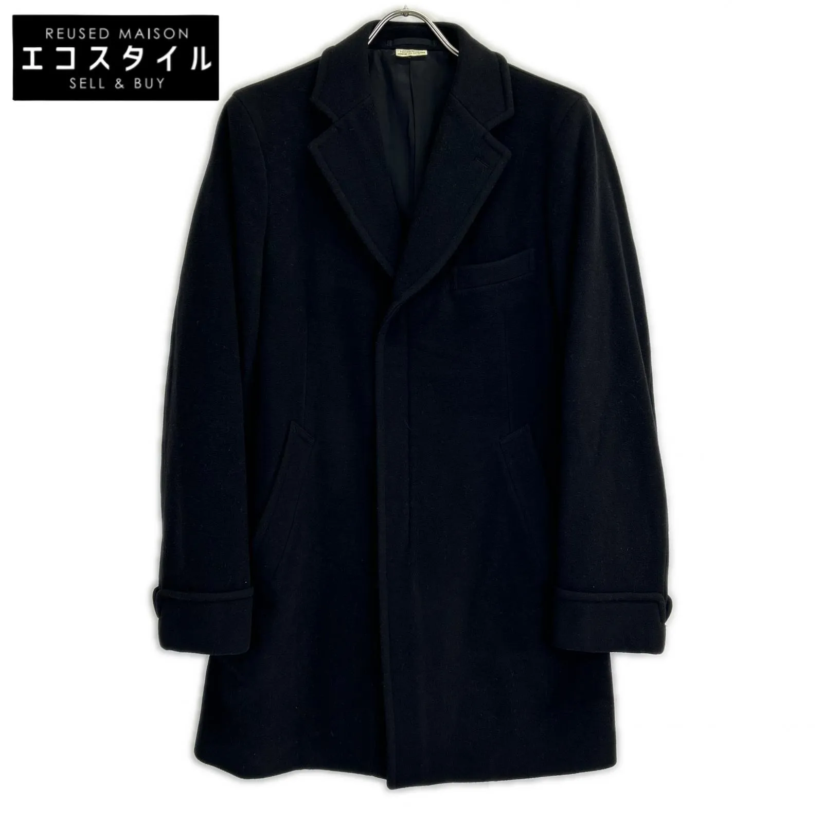 COMMEdesGARCONS HOMME DEUX コムデギャルソンオムドゥ DT-C002 17年製 ﾌﾞﾗｯｸ ｳｰﾙ ﾁｪｽﾀｰｺｰﾄ コート S ブラック メンズ 【中古】