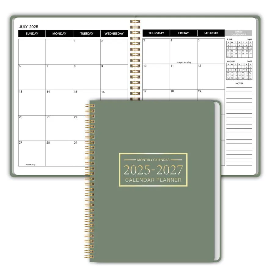 Monthly Planner 2026-2027, 2026 Calendar 18 Months Planner, January 2026 - June 2027, 8.5\" x 11\", 2026 Academic Calendar Hard PVC Cover with Spiral Bo