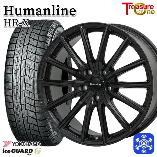 215/55R17インチ ヨコハマ アイスガード IG60 5H114.3 スタッドレスタイヤホイールセット ヒューマンライン HR-X TB