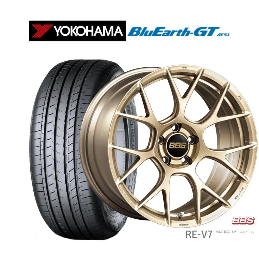 サマータイヤ ホイール4本セット BBS JAPAN RE-V7 ヨコハマ BluEarth ブルーアース GT (AE51)  225/35R19