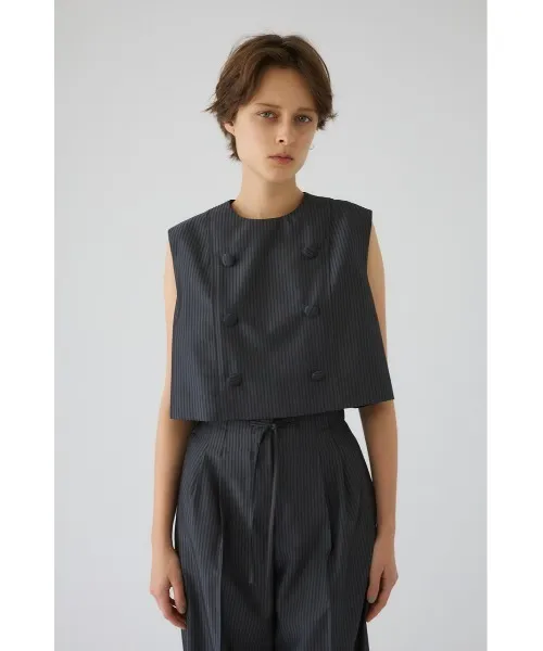 ブラウス シャツ Mannish vest like tops マニッシュ ベスト ライク トップス レディース