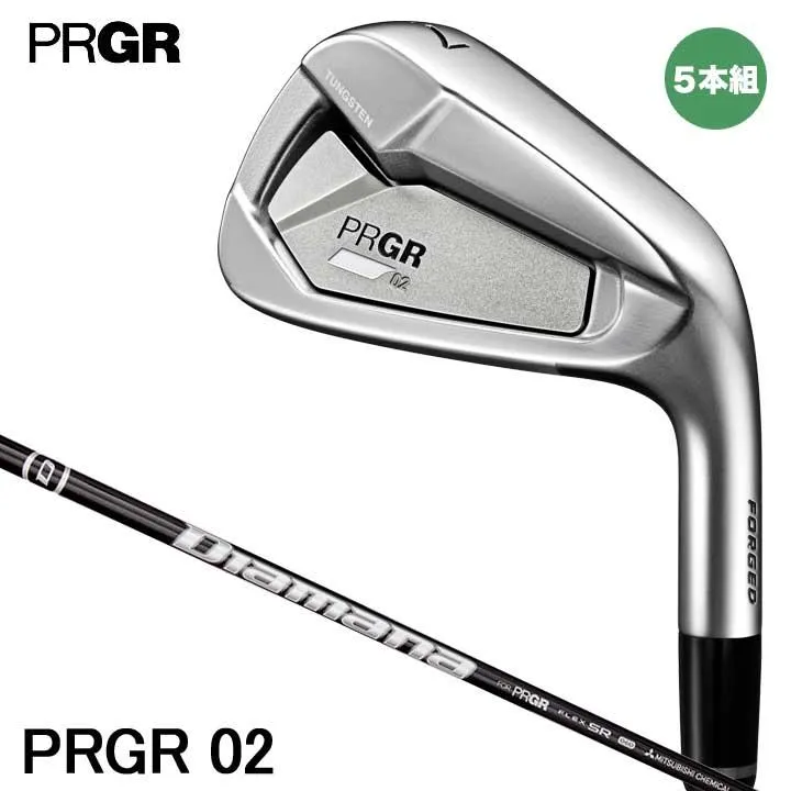 プロギア 02 アイアンセット 5本組（#6〜9、P） シャフト：Diamana FOR PRGR カーボン PRGR 02 IRON 2023 30p