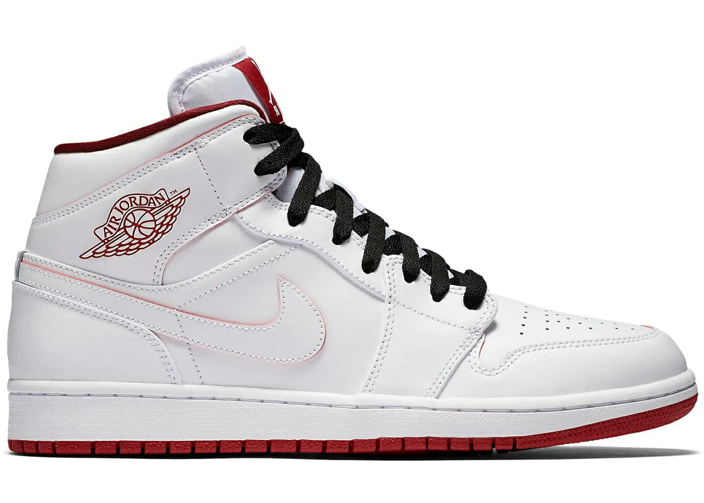 ナイキ ジョーダン ミッド 白色 ホワイト 赤 レッド 黒色 ブラック スニーカー メンズ JORDAN 1 RETRO MID WHITE GYM RED BLACK / WHITE GYM RED BLACK