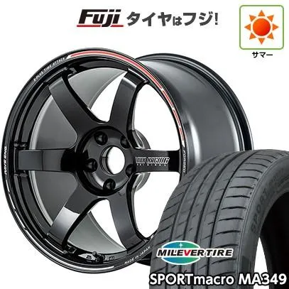 新品国産車用 5穴100車 夏タイヤ ホイール4本セット 225/40R18 スポーツマクロ MA349（限定） RAYS ボルクレーシング TE37 サーガ S-plus TIME ATTACK 18インチ
