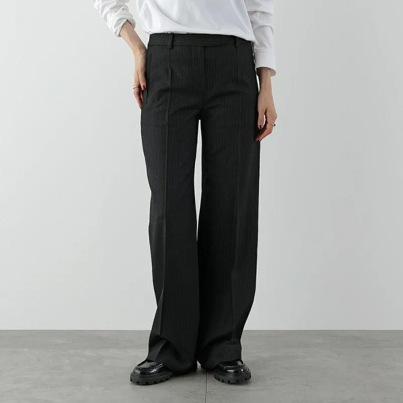 THE ROW ザ・ロウ パンツ BANEW PANT 7368 W2639 レディース テーラードパンツ ストライプ ローライズ バージンウール BME 7368W2639BME