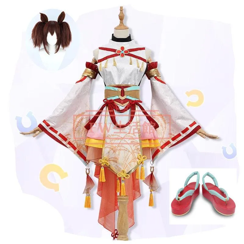 ウマ娘 プリティーダービー 風 イナリワン Inari One コスプレ衣装ウィッグ 靴 コスチューム 演出服 アニメ ゲーム ハロウィン cosplay 変装
