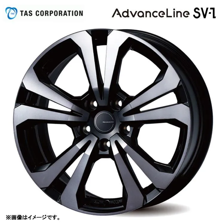 18インチ 5H130 8.5J 8.5J+32 5穴 ホイール 【1本単品 新品】 ブラック/スモーク AdvanceLine SV-1 ティー・エー・エス