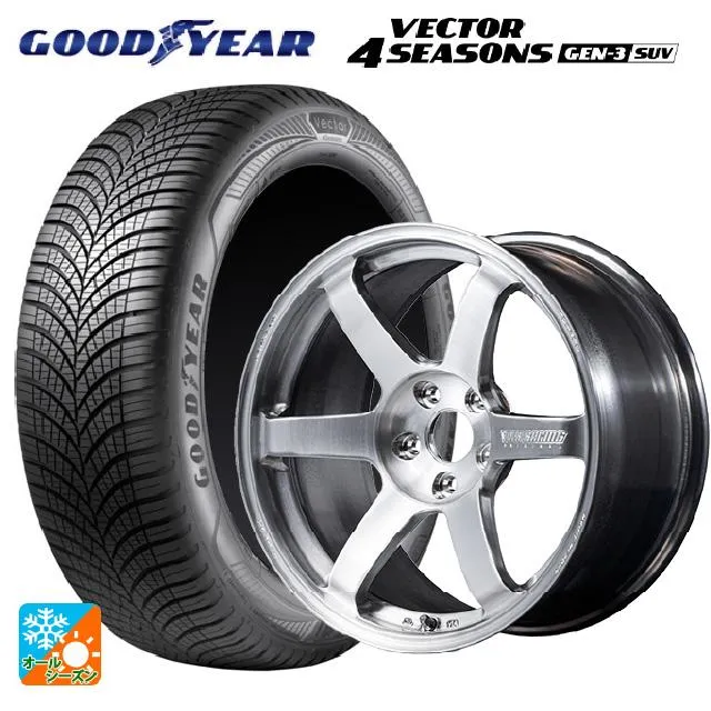 送料無料 オールシーズンタイヤホイールセット 225/60R18 104W XL グッドイヤー ベクター4シーズンズ ジェン3 SUV レイズ ボルク