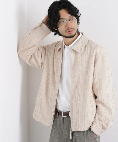 ブルゾン アウター 「ASSEMBLANC」カットレースフリンジブルゾン メンズ