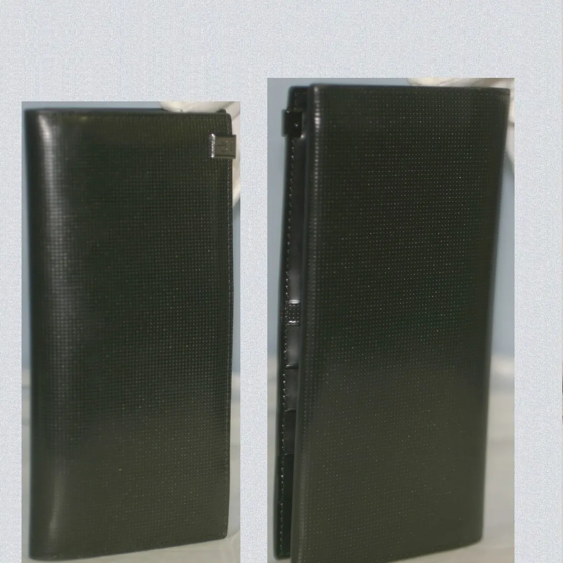 【中古】本物抜群に綺麗カルバンクライン紳士用黒マスターカーフドット模様長財布 サイズW18H9cm ○C10-244