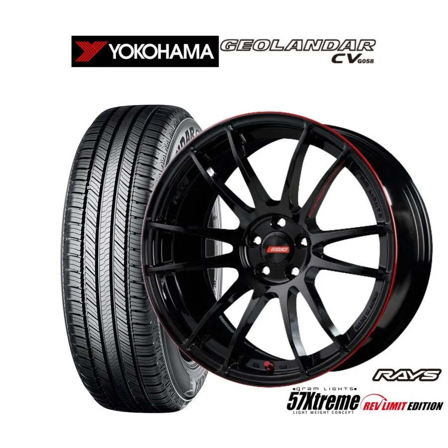 サマータイヤ ホイール4本セット レイズ グラムライツ 57 エクストリーム REV LIMIT EDITION ヨコハマ GEOLANDAR ジオランダー CV (G058) 235/55R18