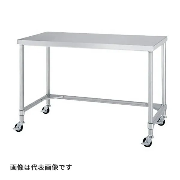 ●u.ヤマキン/山金工業 【WTNC-9060-U75-H827】ステンレスワークテーブル 移動式 H827mm コの字タイプ SUS304 組立式