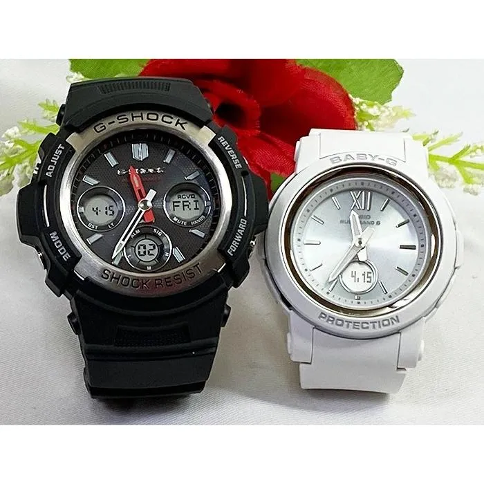 恋人達のGショック ペアウオッチ カシオ G-SHOCK BABY-G AWG-M100-1AJF BGA-2900-7AJF ブラック 黒 シルバー 送料無料