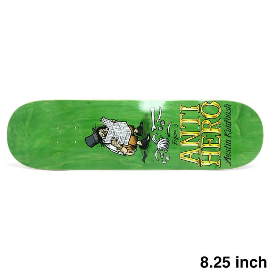 ANTIHERO DECK アンチヒーロー デッキ AUSTIN KANFOUSH EAT THE RICH GREEN STAIN 8.25 スケートボード スケボー