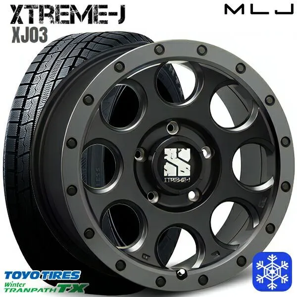225/55R17インチ TOYO トーヨー ウィンター トランパス TX 5H114.3 スタッドレスタイヤホイールセット MLJ エクストリームJ XJ03