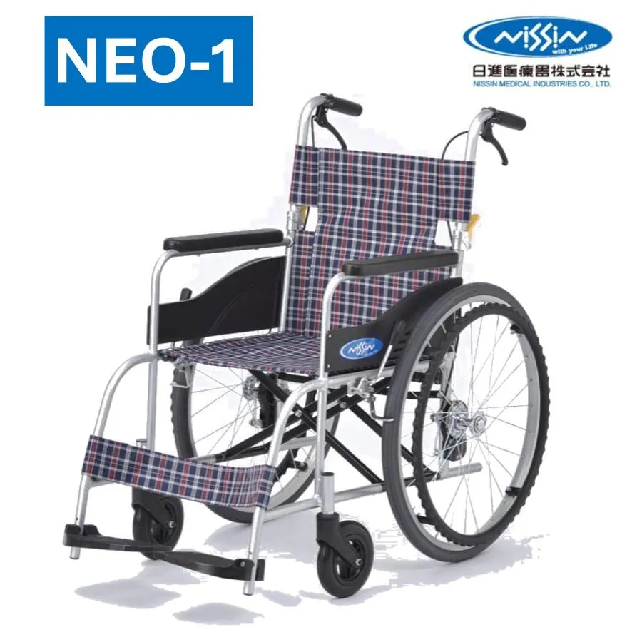 車椅子 軽量  自走式 NEO-1 ノーパンク 標準タイプ 座幅40cm ネオ 車いす 個人宅配送無料 日進医療器
