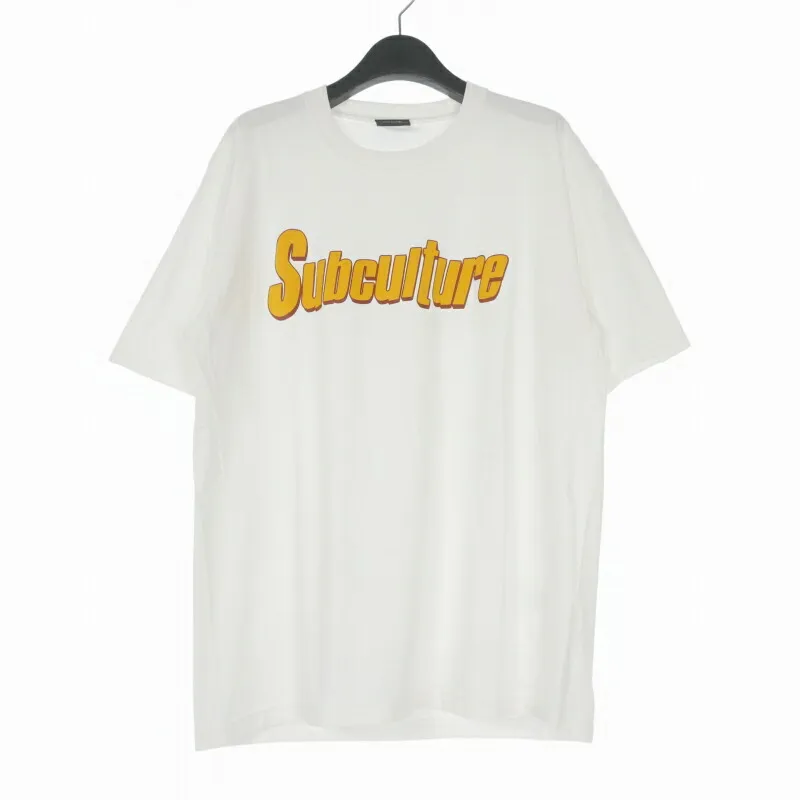 【中古】サブカルチャー Subculture ロゴプリント クルーネックTシャツ カットソー 半袖 2 ホワイト 白 メンズ 【ベクトル 古着】 260424