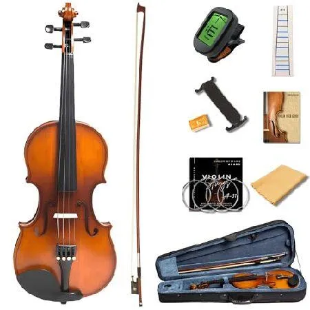 【並行輸入品】 MeloCrest 1/2 Size Violin for Kids, Half Size Fiddle - Solid Spruce ＆ Maple with Lightweight Case, Brazilwood Bow, Shoulder Rest,