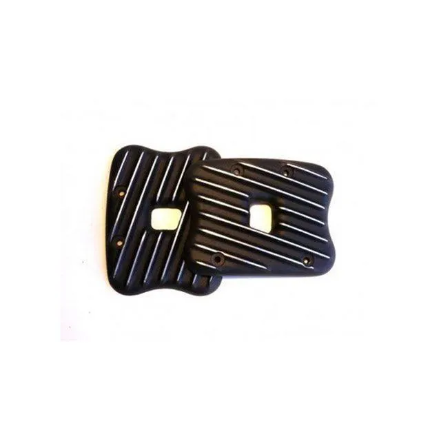 部品屋K\u0026W スポーツスター EMD製 1989-2003 スポーツスター エボ用 Ribsters ロッカーボックスカバー（ブラックカット） K\u0026W