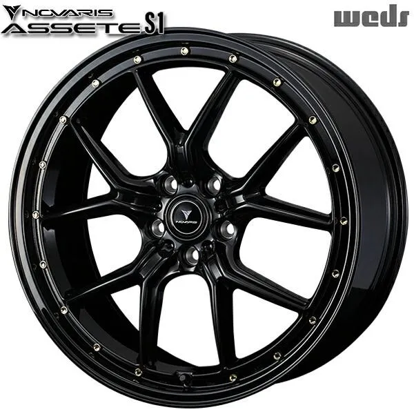 サマータイヤ ホイール4本セット 225/45R19インチ 5H114.3 ウェッズ ノヴァリス アセット S1 BK/GO ヨコハマ アドバンデシベル V553