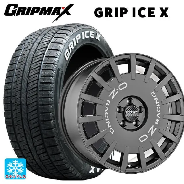 送料無料 スタッドレスタイヤホイール 4本セット 195/60R17 90T グリップマックス グリップアイスX ホワイトレター オーゼット レーシン