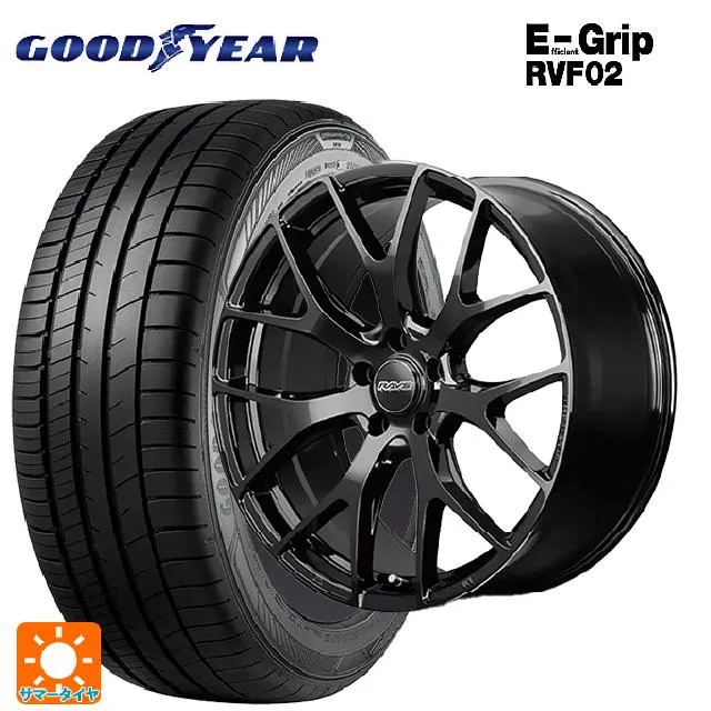 送料無料 サマータイヤホイールセット 245/40R19 98W XL グッドイヤー エフィシェントグリップ RVF02 レイズ RS 2X7FT 1