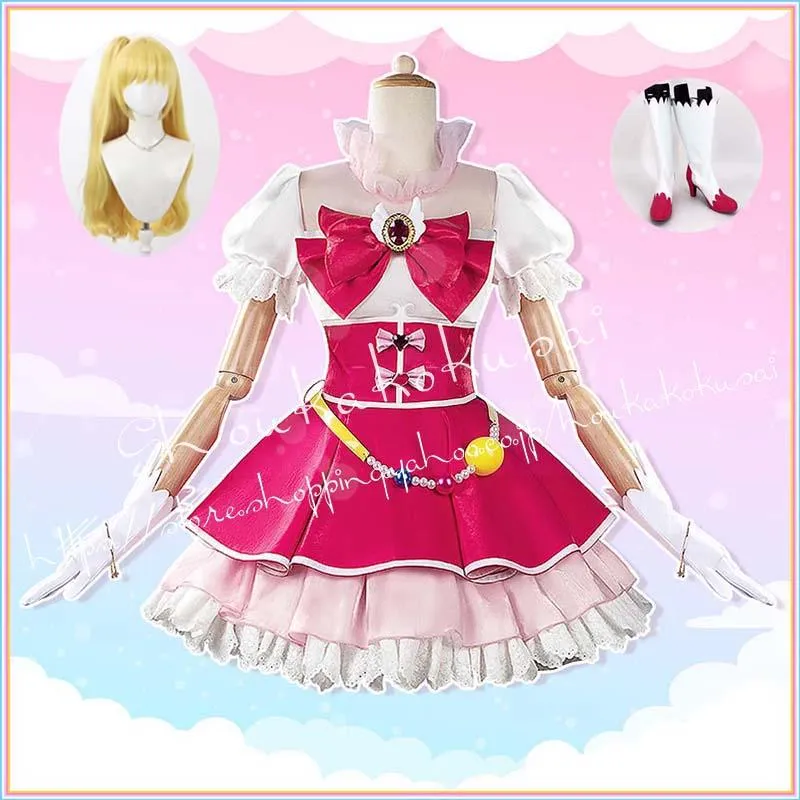 魔法つかいプリキュア 朝日奈みらい キュアミラクル Cure Miracle コスプレ衣装 ウィッグ 靴 ハロウィン クリスマス 祭り イベント 変装活動