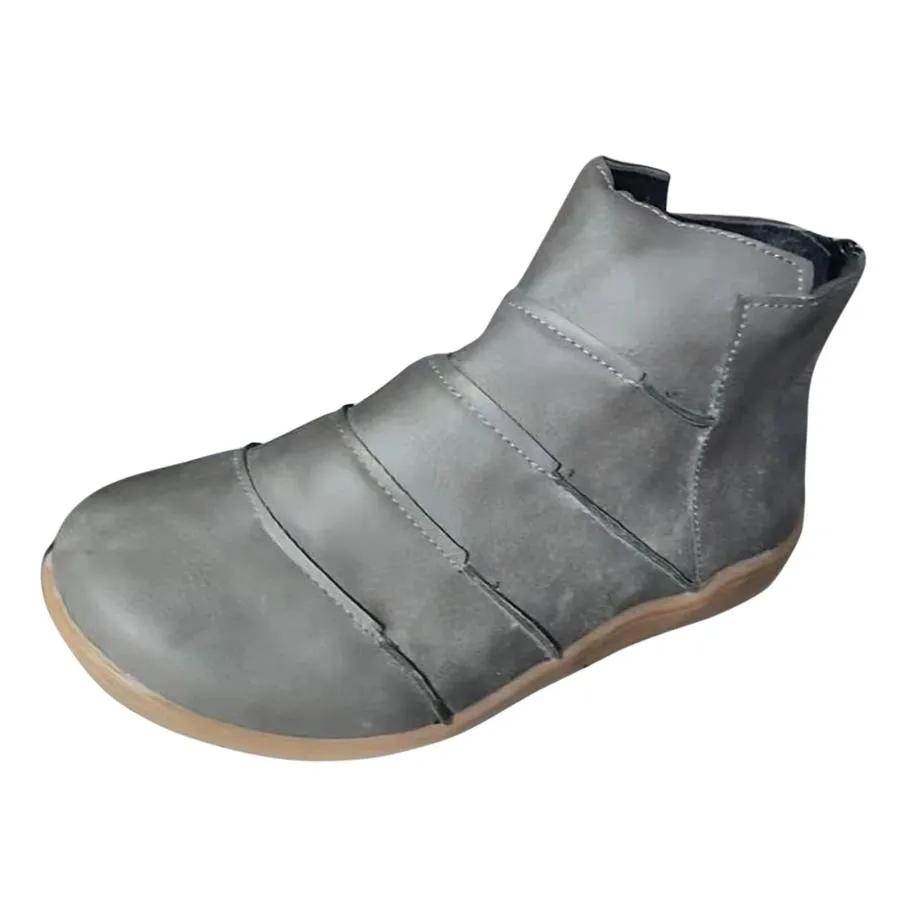 【並行輸入品】Womens Ankle Boots No Heel with Side Zipper Extra Wide Width Boo