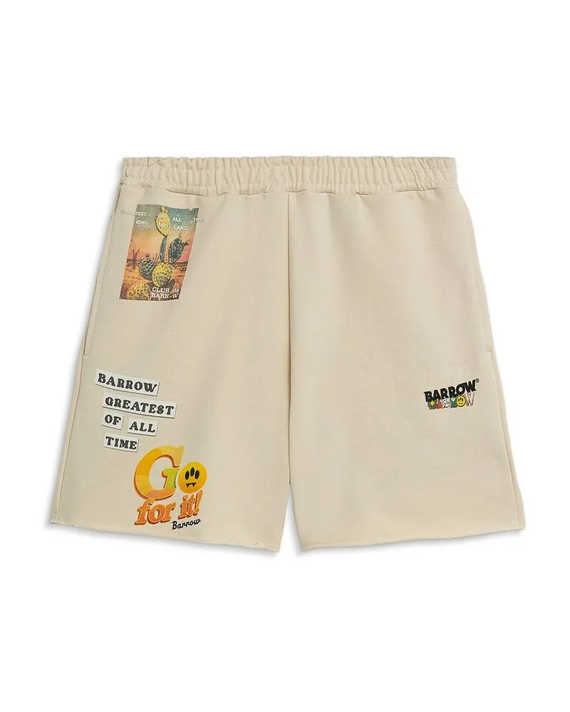 バロー メンズ ボトムス ハーフパンツ・ショーツ ショートパンツ ロゴ Barrow 5.7\" Patch Logo Sweat Shorts Cream クリーム