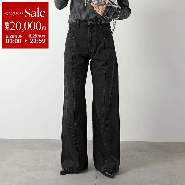 MAISON MARGIELA メゾンマルジェラ ジーンズ S51LA0133 S30743 レディース スプライスト デニムパンツ ジーパン Gパン ワイド 973 S51LA0133S30743973