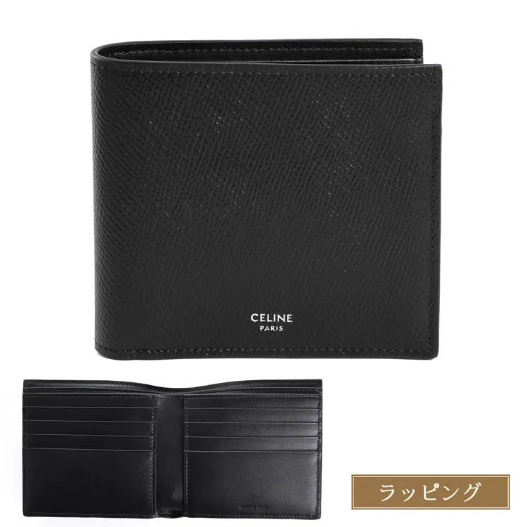 セリーヌ CELINE バイフォールドウォレット グレインドカーフスキン 二つ折り財布 レザー メンズ レディース 正規品 ギフト