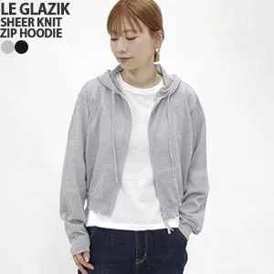 ル グラジック/Le Glazik シアーニットジップパーカー 羽織り 軽量アウター SHEER KNIT ZIP HOODIE LG-D0144KSE レディース