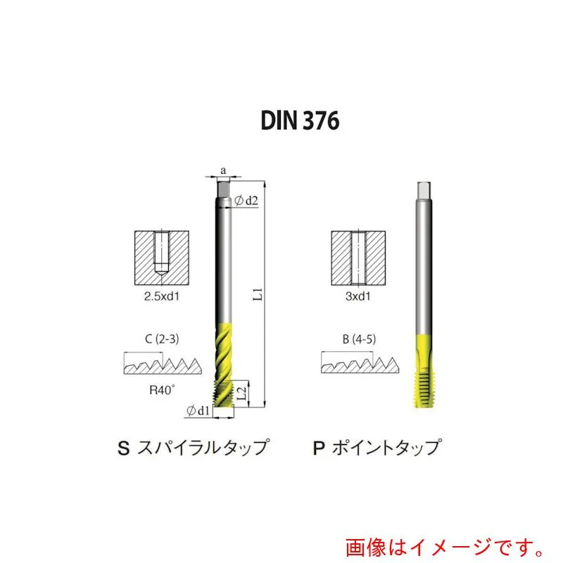 Carmex ＮＯＧＡ ＤＩＮ－３７６ 一般用ポイントタップ１－８ＵＮＣ ＸＴ５ 【3個】 【品番：PD6B18UNC2B5XT】