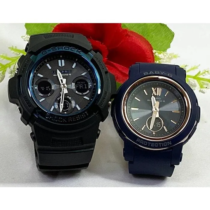 恋人達のGショック ペアウオッチ カシオ G-SHOCK BABY-G AWG-M100A-1AJF BGA-2900-2AJF ブラック 黒 ブルー 青 送料無料