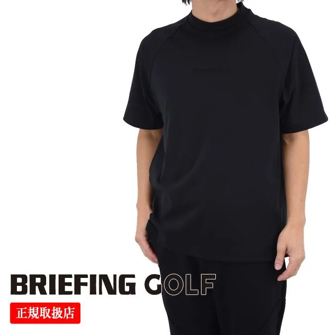 【26SS】BRIEFING GOLF ブリーフィングゴルフ MEN'S STTCHED 3D LOGO HIGHNECK RF / ブランドロゴ ワントーン ハイネック半袖シャツ S-XL BRG261M19