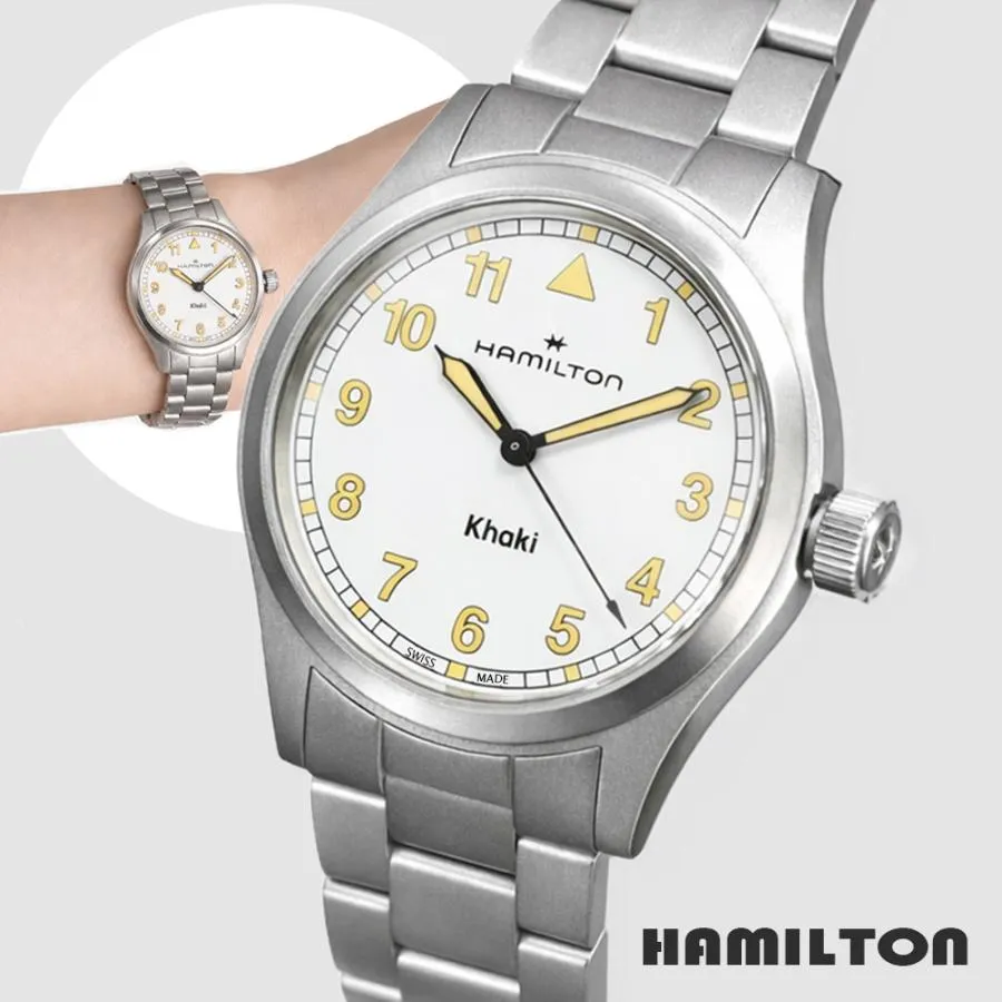 HAMILTON ハミルトン H69301110 33mm ホワイト カーキ フィールド クォーツ  メンズ レディース　腕時計 [並行輸入]