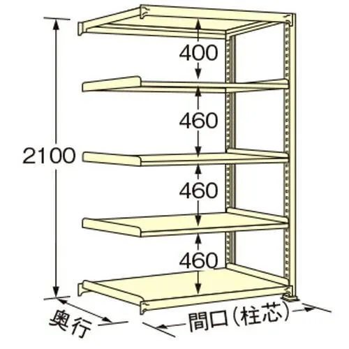 扶桑金属工業 中量ラック WE2112S05R 単連:連結タイプ 棚：5段(天板含む) [法人限定][送料別途お見積り]