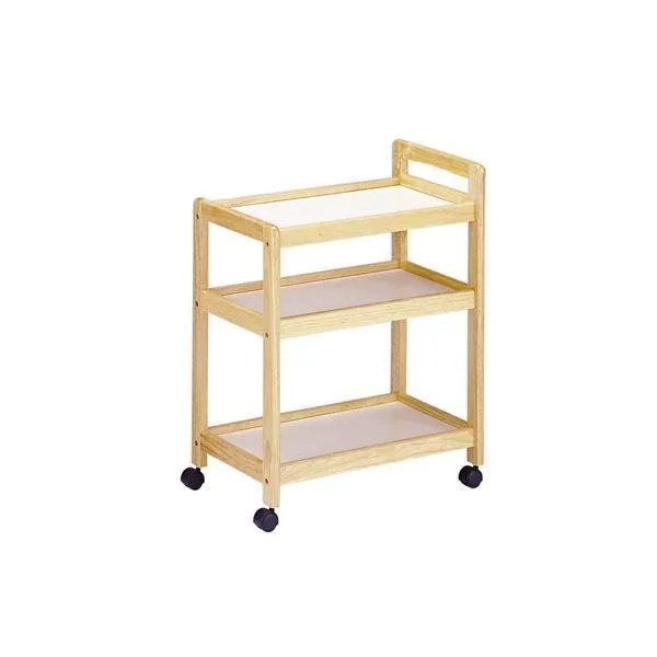 木製 キッチンワゴン/キッチン収納 〔3段 ナチュラル〕 幅585×奥行340×高さ740mm キャスター付き 〔台所〕 組立品〔代引不可〕