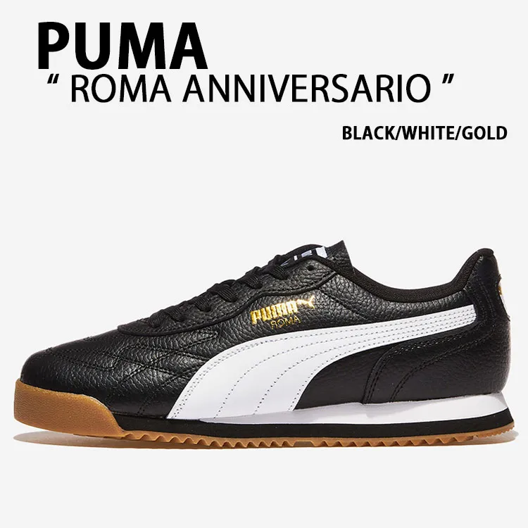PUMA プーマ スニーカー ROMA ANNIVERSARIO 397720-02 シューズ BLACK WHITE GOLD ブラック ホワイト ゴールド メンズ レディース【中古】未使用品