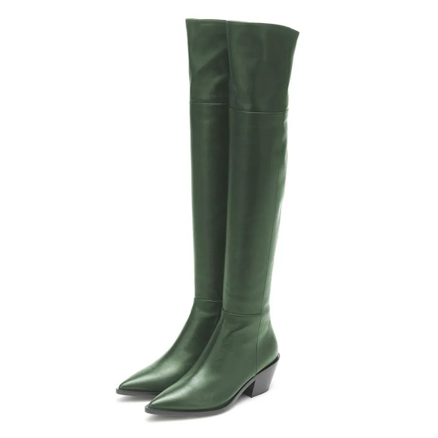 【並行輸入品】FSJ Women Casual Thigh High Tall Boots Over The Knee Booties Poi