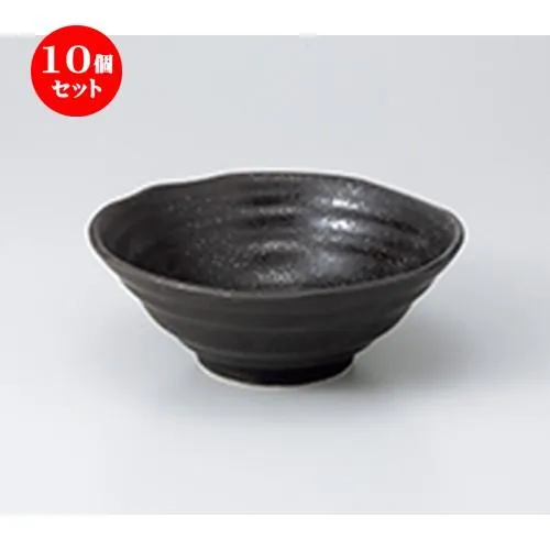 10個セット丼 彩鉢5.0丼 黒 ［ 15.5 x 6cm ］ 【 料亭 旅館 定食屋 和食器 飲食店 業務用 】