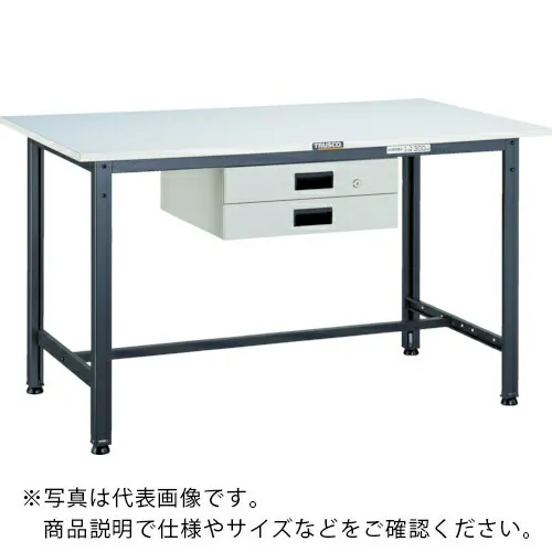 TRUSCO ( トラスコ中山 ) 軽荷重作業台(300kg)AE型 900X750XH740 薄型2段引出付 ダークグレー色 ( RAE-0975UDK2 DG ) トラスコ中山(株) 【メーカー取寄】