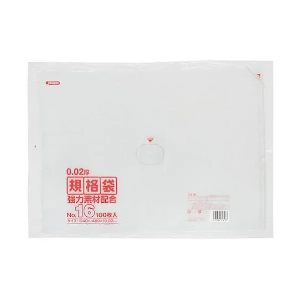 ジャパックス LD規格袋 No.16  透明 厚み0.02mm KN16