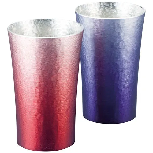 錫製タンブラー200ml2客セット 2125-032  | タンブラー 関連単語 保温 保冷 持ち運び ペアー ストロー 名入り こぼれない コップ グラス 蓋付き 大容量 蓋 セット 真空 断熱 名米寿 成人の日 初盆 葬儀 入学 お盆 初七日 七夕 生鮮食品 御供