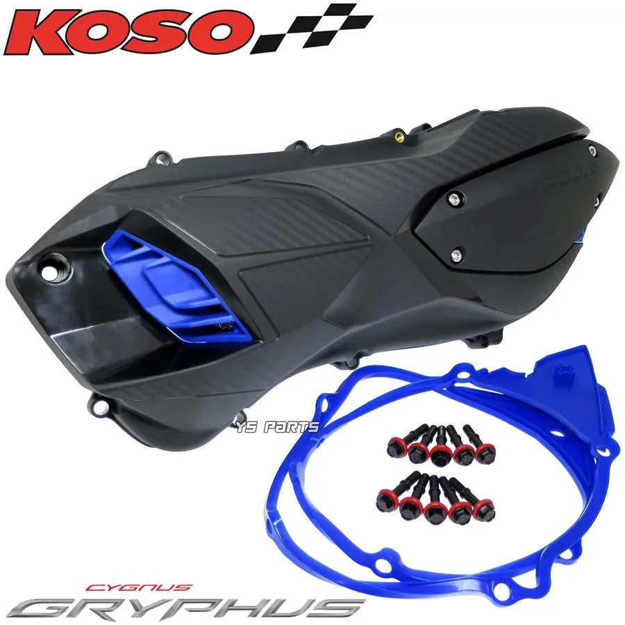 正規品 排気ダクト付軽量クランクケースカバー青ビーウィズ125 BWS125 BW'S125(3型) 台湾BBJ 専用ガスケット 専用ボルト ベアリング圧入済