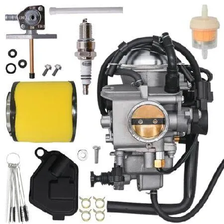 【並行輸入品】 JDLLONG TRX500FE Carburetor Fit for Honda TRX500FE TRX500 FM Foreman 500 4X4 2005-2011 Carb with Air Filter and Fuel Petcock Valve