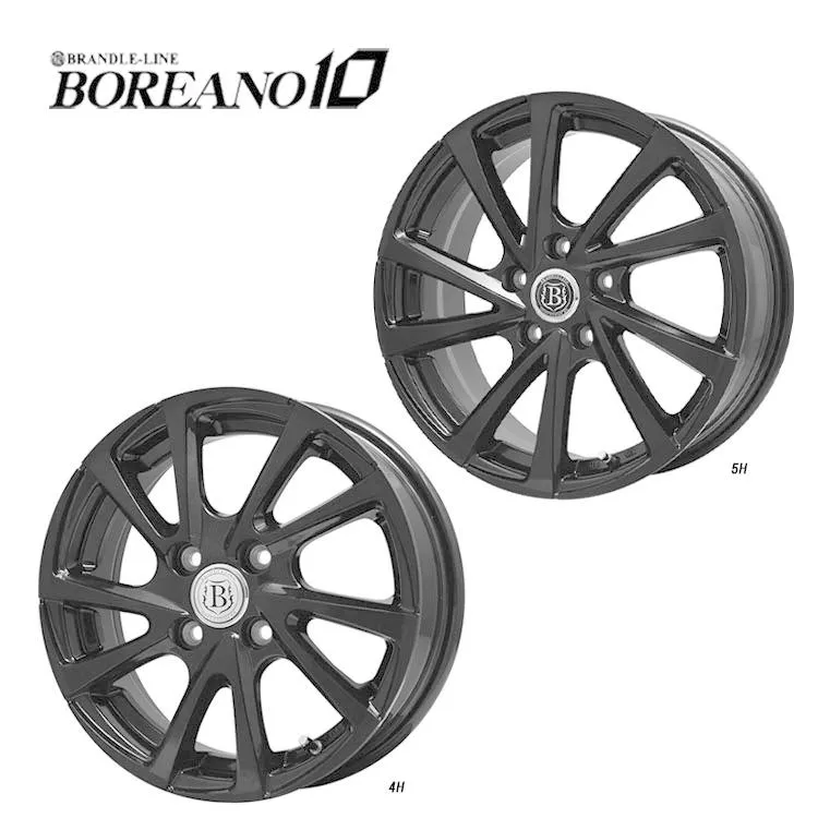 15インチ 4H100 5.5J 5.5J+42 4穴 ホイール 【1本単品 新品】 パールブラック BOREANO10 送料無料 ブランドルライン