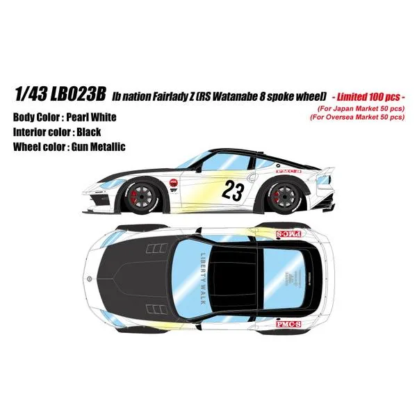 EIDOLON 1/43 lb nation フェアレディ Z(RZ34) (RSワタナベ 8スポークホイール) パールホワイト 完成品ミニカー LB023B 送料無料