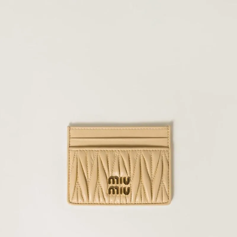 ミュウミュウ MIU MIU マテラッセレザー カードケース 5MC076_AFPP_F0K57【ソイグリーン 】【送料無料】【正規品】