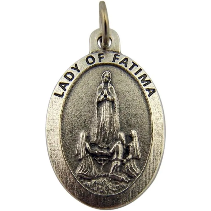 【並行輸入品】Silver TonedベースLady of Fatima Pray For Usメダルペンダント、1インチ